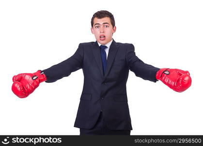 Young businessman isolated on white