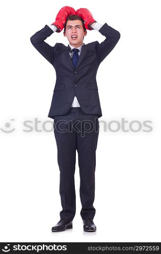 Young businessman isolated on white