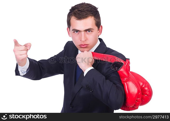 Young businessman isolated on white