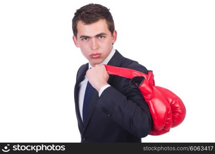 Young businessman isolated on white