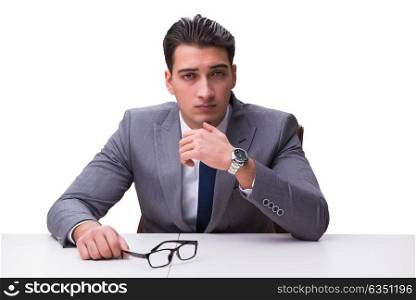 Young businessman isolated on white background