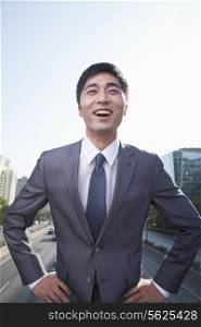 Young Businessman Laughing