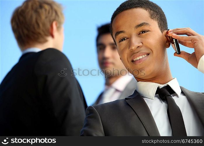 Young businessman on a cellphone