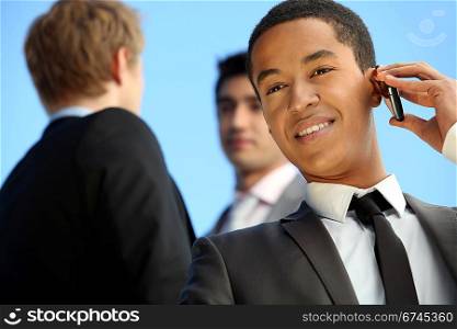 Young businessman on a cellphone