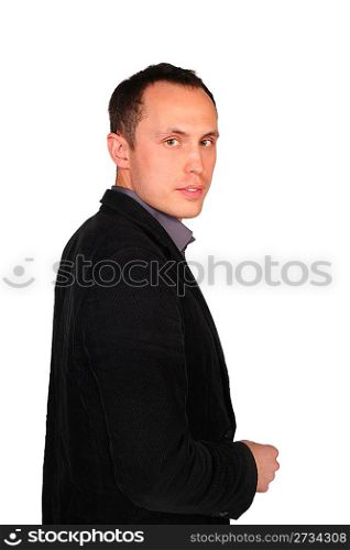 Young businessman sideview