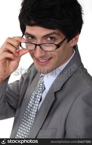 Young businessman wearing glasses
