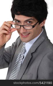 Young businessman wearing glasses