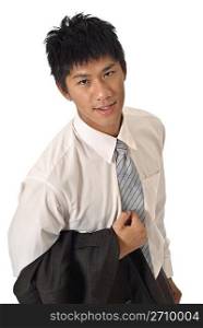 Young businessman with joy
