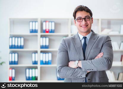 Young businessman working in the office