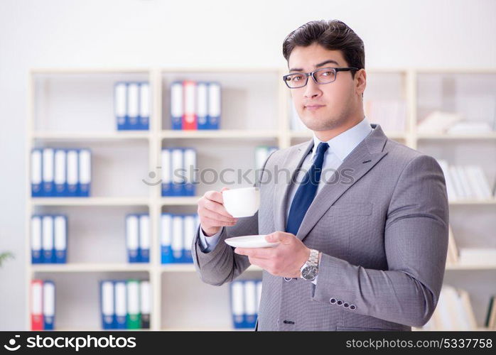 Young businessman working in the office