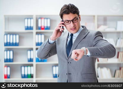 Young businessman working in the office