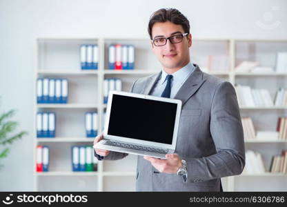 Young businessman working in the office