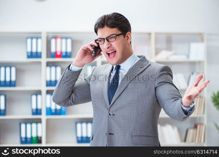 Young businessman working in the office