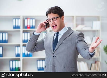 Young businessman working in the office