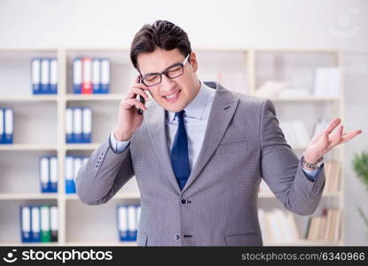 Young businessman working in the office