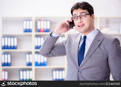 Young businessman working in the office