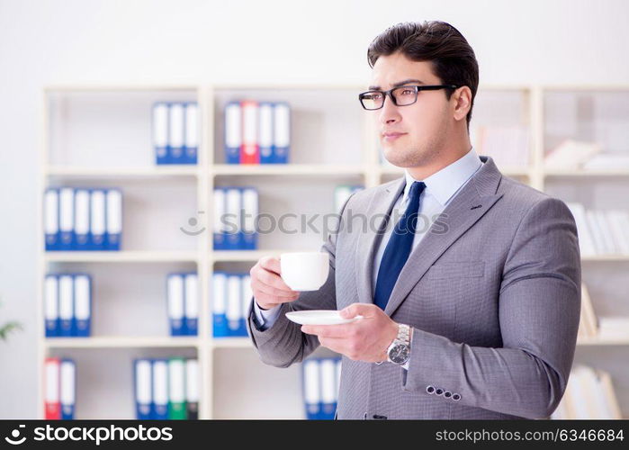 Young businessman working in the office