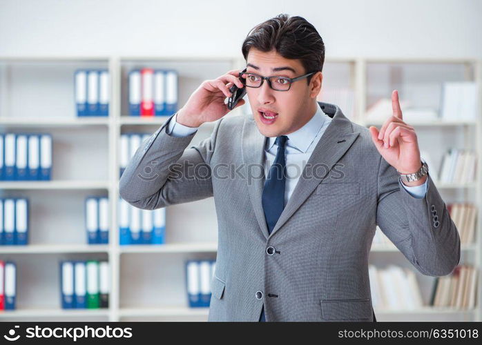 Young businessman working in the office