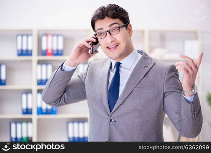 Young businessman working in the office