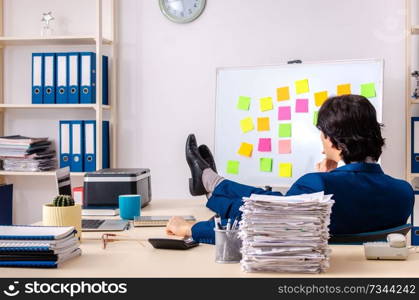 Young businessman working in the office 