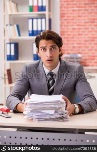 Young businessman working in the office