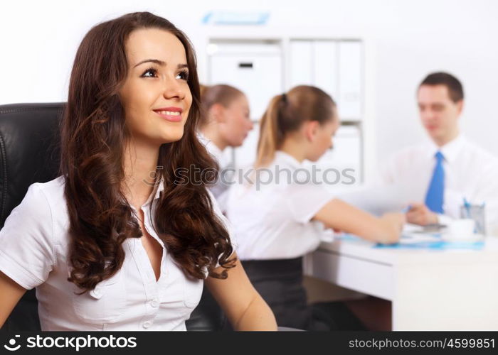 Young businessmen working as a team in the office