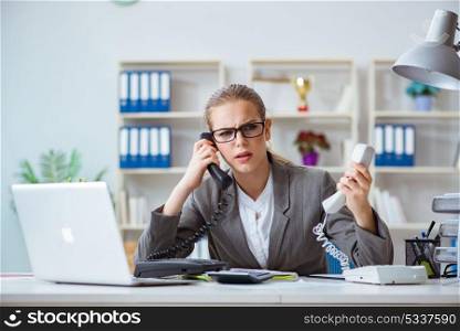 Young businesswoman accountant working in the office
