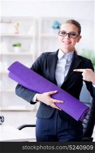Young businesswoman in healthy lifestyle concept