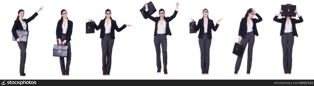 Young businesswoman in various poses