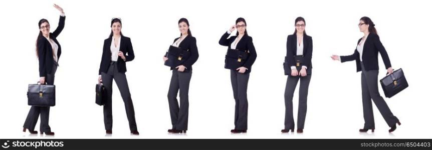 Young businesswoman in various poses
