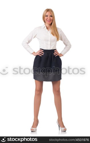 Young businesswoman isolated on the white