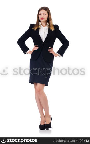 young businesswoman isolated on white