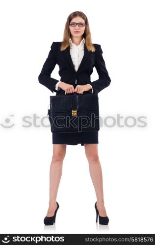 young businesswoman isolated on white