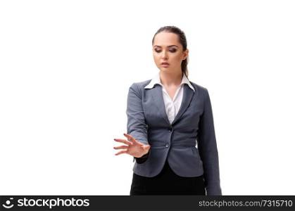 Young businesswoman isolated on white background 