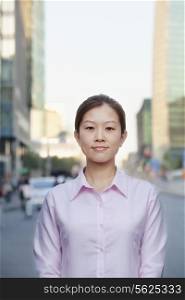 Young Businesswoman outside in Beijing, portrait