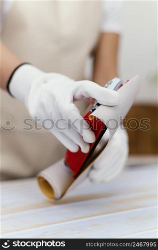 young businesswoman owner working 7