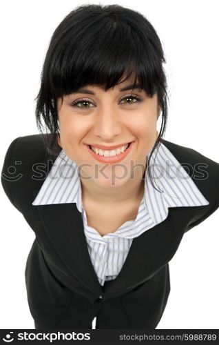 young businesswoman portrait isolated on white background