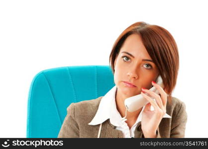 Young businesswoman talking on the phone