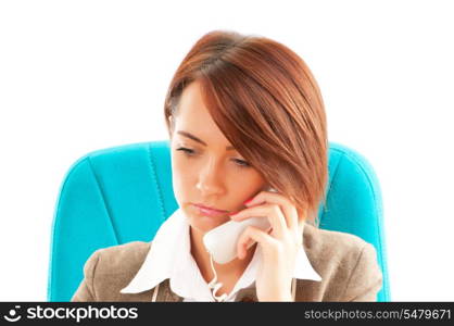 Young businesswoman talking on the phone