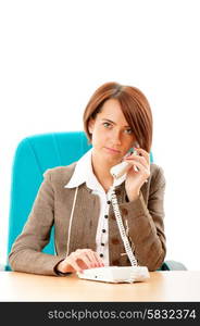 Young businesswoman talking on the phone