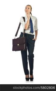 Young businesswoman with briefcase