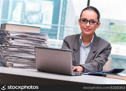 Young businesswoman working in the office