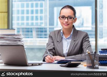 Young businesswoman working in the office