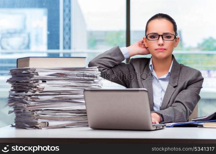 Young businesswoman working in the office