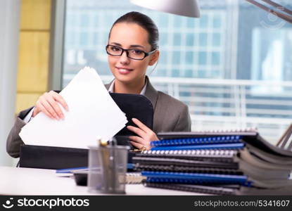 Young businesswoman working in the office