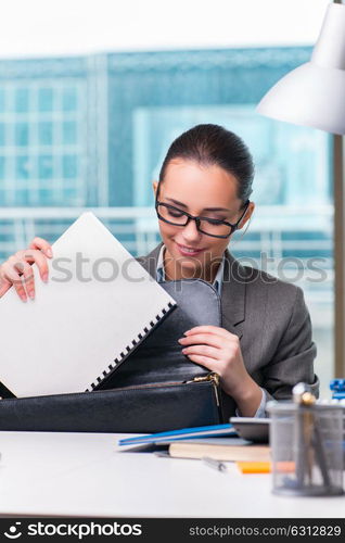 Young businesswoman working in the office