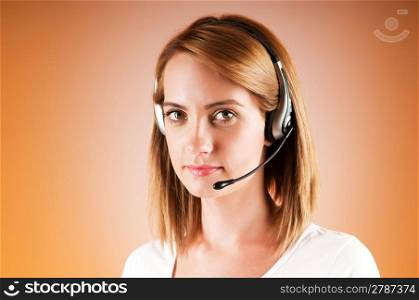 Young call center operator with the headset
