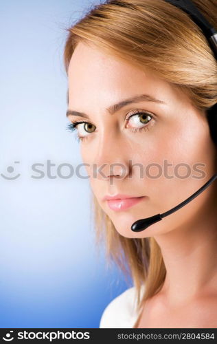 Young call center operator with the headset