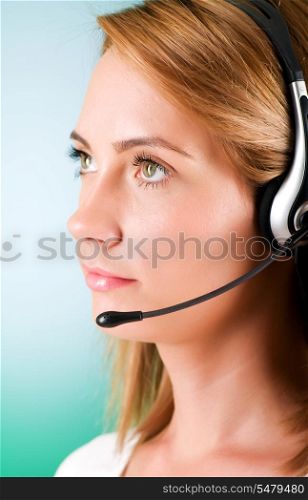 Young call center operator with the headset