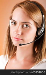 Young call center operator with the headset